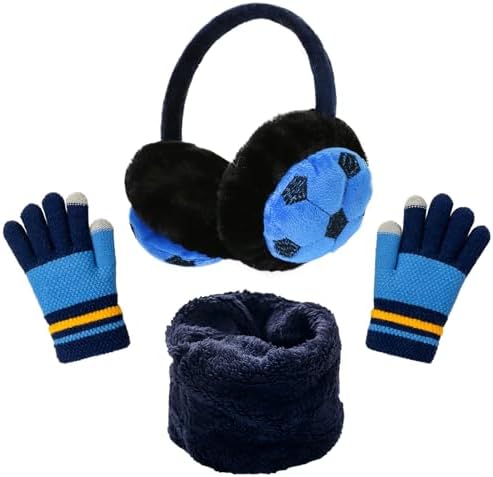 HTTDSLF Ear Muffs Earmuffs Ear Warmers Kids Ear Muffs Ear Muffs Kids Fluffy Earmuffs Kids Earmuffs Boys Ear Muff Winter Neck Warmer Kids Boys Gloves Cute Cartoon Football Earmuffs for Boys