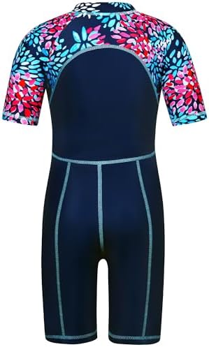 HUAANIUE Girls Swimwear Short 3-12Y Children Swimsuits UPF 50+ Summer Sunsuit Surfing Black Sportswear