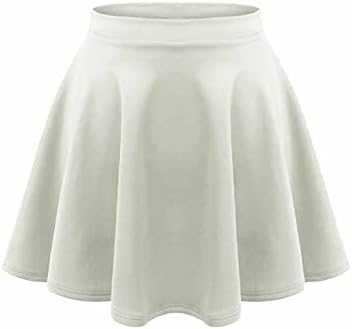 HUBIBUBI Girls Skater Skirt Flared High Waisted Flippy Stretch Mini Tutu Fancy School Skirts Girls Flared High Waist Stretch Kids School Skirt 5-14 Years