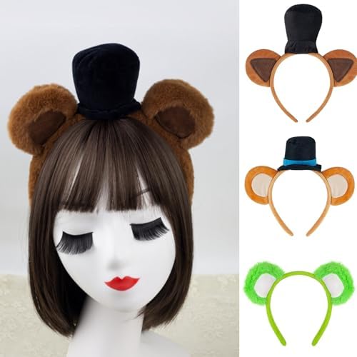 HXNH Furry Bear Ear Hairhoop For Female Face Washing Makeup Plush Hairband Cosplay Costume Accessory Halloween Party Headwear