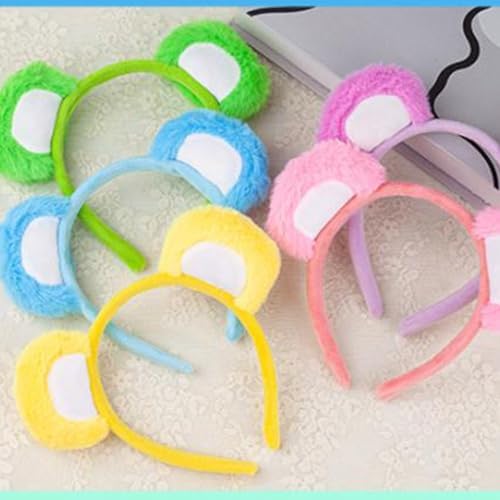 HXNH Furry Bear Ear Hairhoop For Female Face Washing Makeup Plush Hairband Cosplay Costume Accessory Halloween Party Headwear