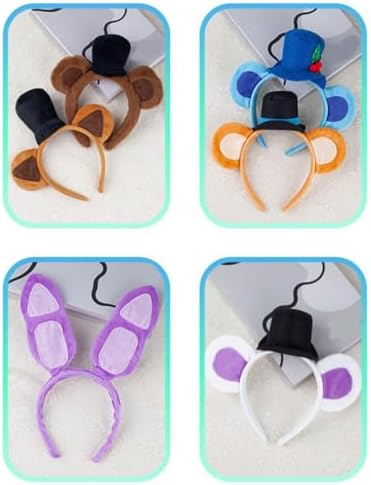 HXNH Furry Bear Ear Hairhoop For Female Face Washing Makeup Plush Hairband Cosplay Costume Accessory Halloween Party Headwear