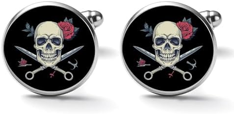 I Will Cut You Skull Barber Cufflinks Vintage Shirt Cuff Links Gifts For Party Wedding Business