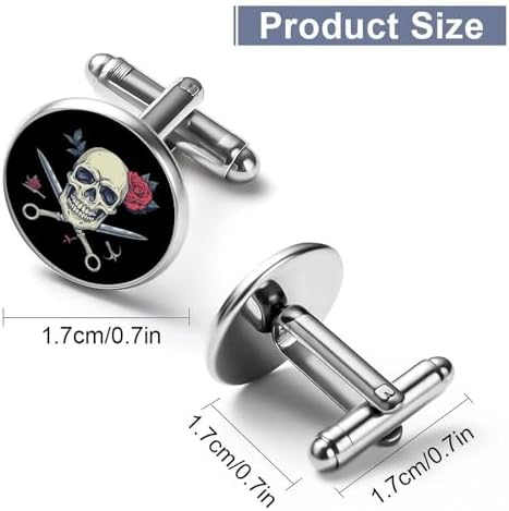 I Will Cut You Skull Barber Cufflinks Vintage Shirt Cuff Links Gifts For Party Wedding Business