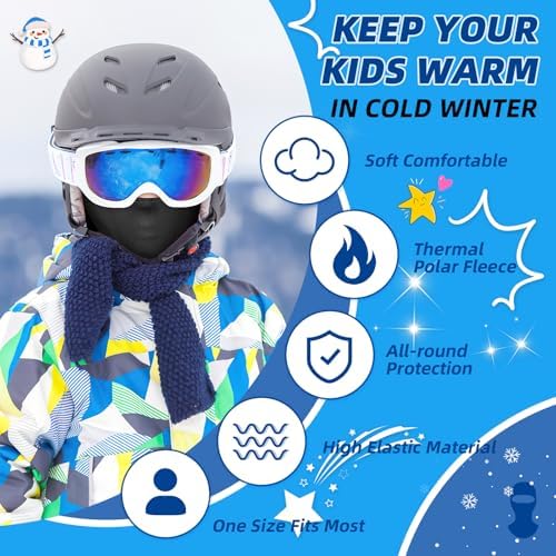 ICOCOPRO Kids Balaclava Unisex Ski Mask Kid Neck Warmer Kid Thermal Fleece Ski Mask Cycling Balaclava Kids For Boys And Girls