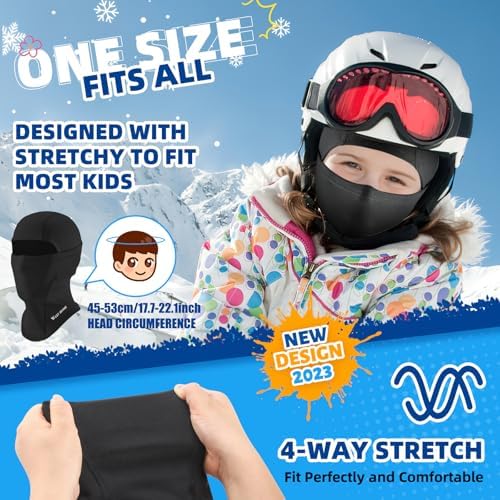 ICOCOPRO Kids Balaclava Unisex Ski Mask Kid Neck Warmer Kid Thermal Fleece Ski Mask Cycling Balaclava Kids For Boys And Girls