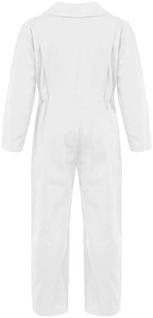 IEFiEL Kids Boys One Piece Coverall Overalls All In One Jumpsuit Turndown Collar Dungarees Tracksuit Boilersuit