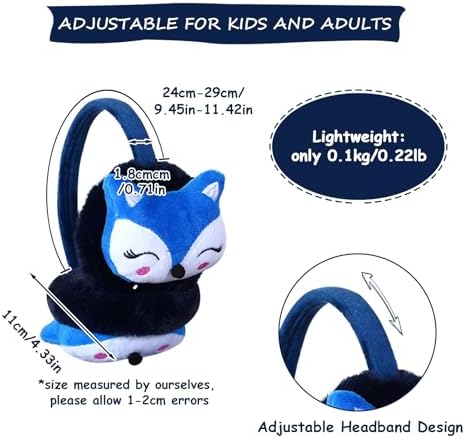 IHCEMIH Ear Muffs Girls Boys Earmuffs Fluffy Plush Adjustable Earmuff Winter Accessories Soft Ear Warmers Running Skiing Ears Covers Protectors From Wind Cold Outdoor Gift For Childrens Women