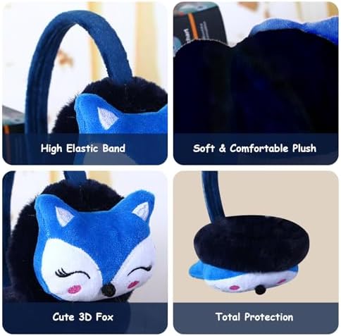 IHCEMIH Ear Muffs Girls Boys Earmuffs Fluffy Plush Adjustable Earmuff Winter Accessories Soft Ear Warmers Running Skiing Ears Covers Protectors From Wind Cold Outdoor Gift For Childrens Women