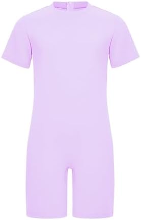 Iiniim Kids Girls Boys Special Needs Adaptive Clothing Anti-Strip Romper Short Sleeve Zip Back Jumpsuit Onesie Bodysuit