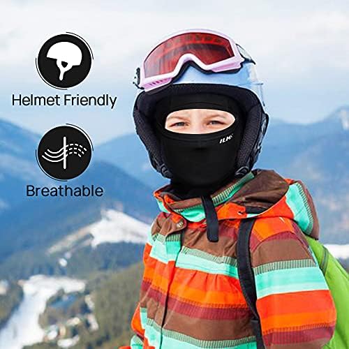 ILM Balaclava Ski Mask For Men Women Kids Winter - Balaclavas Black Face Mask For Cycling Motorcycle Running Ski Snowboard Working Cold Weather FM01