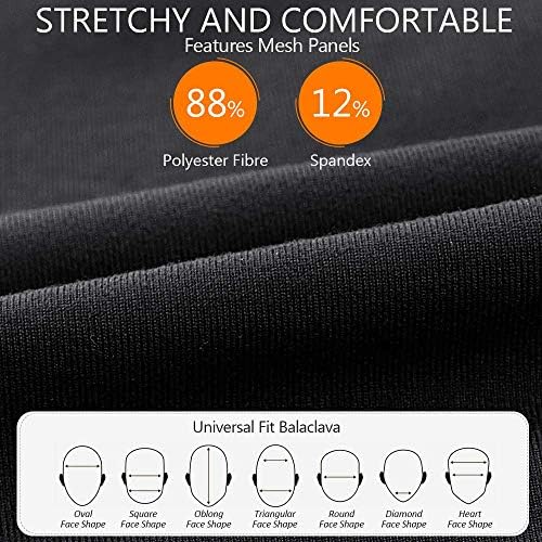 ILM Balaclava Ski Mask For Men Women Kids Winter - Balaclavas Black Face Mask For Cycling Motorcycle Running Ski Snowboard Working Cold Weather FM01