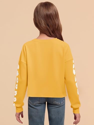 Imily Bela Girls Sweatshirt Daisy Pinted Crop Tops Cute Kids Jumper Long Sleeve Pullover Tee Shirts Clothes