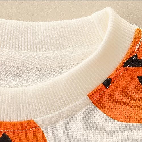 ImKutie Kids Halloween Jumpers Toddler Boys Girls Sweatshirts Cartoon Pumpkin Bat Long Sleeve Pullover Jumper Shirt Tops For 1-7 Years