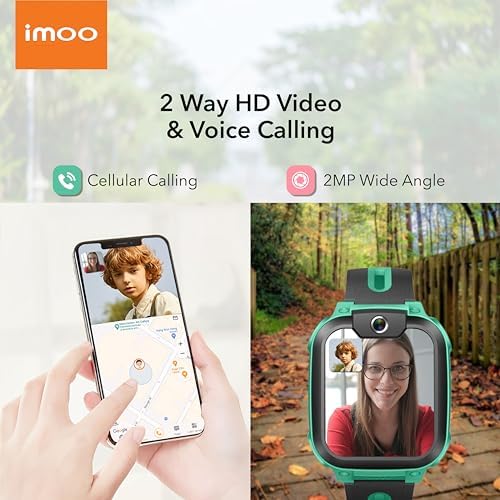 Imoo Watch Phone Z1 4G Kids Smartwatch Phone With HD Video Calling Smart Watch For Kids With GPS Real-time Positioning And IPX8 Water Resistance-Green