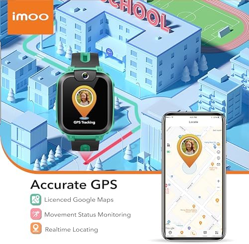 Imoo Watch Phone Z1 4G Kids Smartwatch Phone With HD Video Calling Smart Watch For Kids With GPS Real-time Positioning And IPX8 Water Resistance-Green