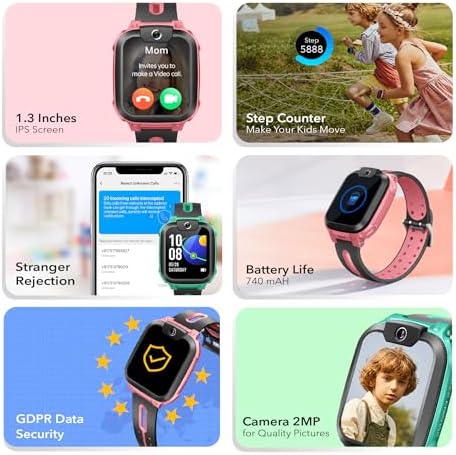 Imoo Watch Phone Z1 4G Kids Smartwatch Phone With HD Video Calling Smart Watch For Kids With GPS Real-time Positioning And IPX8 Water Resistance-Green