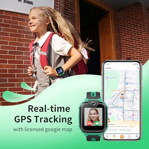 Imoo Watch Phone Z1 Kids Smart Watch 4G Kids Smartwatch With Video And Phone Call Durable GPS Watch With Real Time Location And IPX8 Water Resistance (Green)