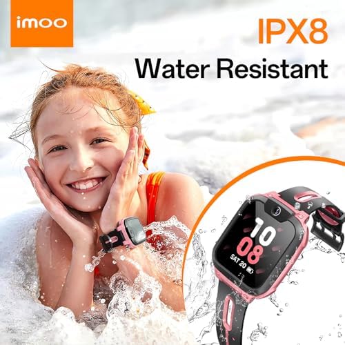 Imoo Z1 Kids Smartwatch Phone 4G Video & Calls And GPS Tracking With Real-Time Location Smart Watch IPX8 Waterproof Long Battery Life Class Mode And Stranger Rejection Family Chat Support(Pink)