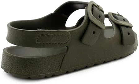 IMTY Boys EVA Sandals Youth Lightweight Touch Fasten Slip On Adjustable Back Strap Beach Pool Slides Sports Sandal Flip Flop Clogs