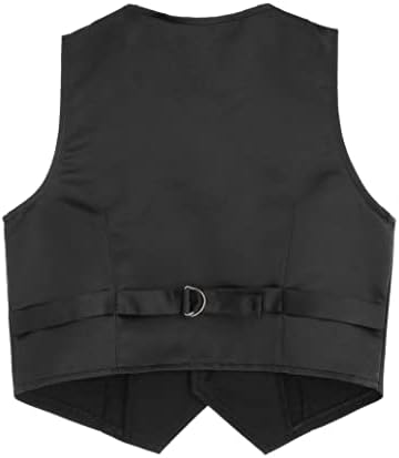 Inlzdz Kids Boys V Neck Button Down Tuxedo Formal Suit Waistcoat Vest Single Breasted Wedding Birthday Party Blazer