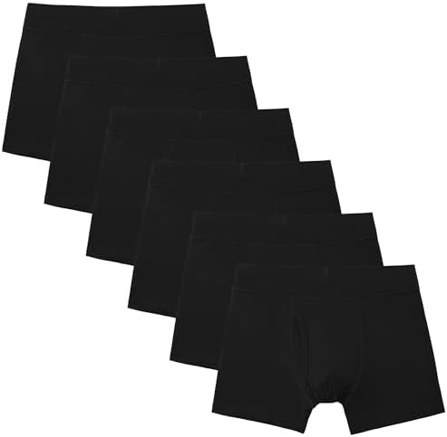 INNERSY Boys Boxers Bamboo Underwear Trunks with Fly Pants Soft Underpants Age 6-18 Years Pack of 6