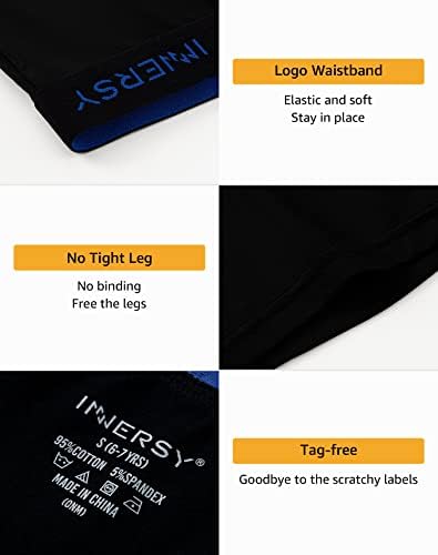 INNERSY Boys Boxers With Fly Hipster Trunks Underwear Multipack Underpants 6-18 Year Pants 4 Pack