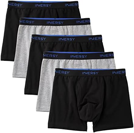 INNERSY Boys Underwear Cotton Boxers Shorts Multipack Underpants with Fly 6-18 Years Pants Pack of 5
