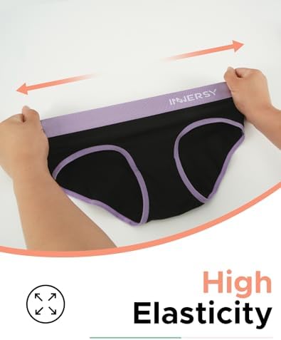 INNERSY Knickers For Teenage Girls Soft Cotton Underwear Sporty Waist Pants Comfy Briefs (Teen 10-16 Years) Pack Of 6