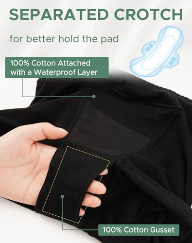 INNERSY Period Pants Teenager Cotton Girls Boxers Underwear Menstrual Teen Knickers 8-16 Years 3 Pack