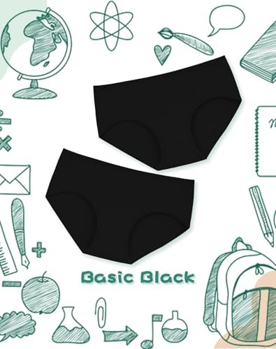 INNERSY Teen Girls Knickers Soft Cotton Underwear Mid Waist Assorted Panties For Teenager Age 10-16 (Pack Of 6)