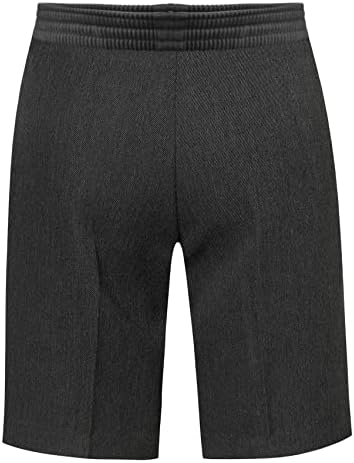 INSAFIANS Boys Pull Up School Shorts Half Elastic On Back Side (No Zip Or Clip) Pull Up Grey Shorts