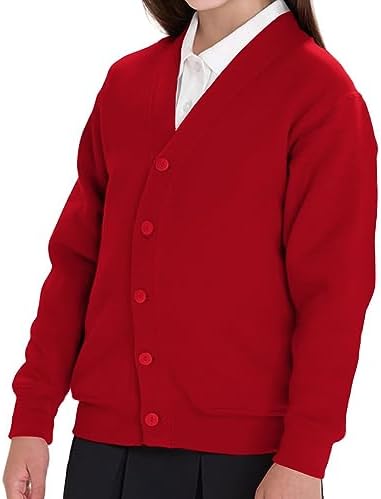 INSAFIANS Girls School Cardigan Long Sleeves Fleece Kids Sweatshirt Age 3 To 13 Years