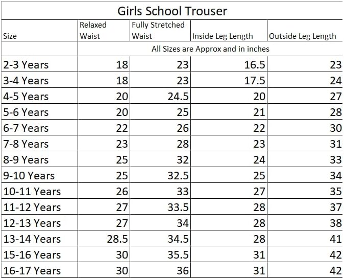 INSAFIANS Girls School Trousers Half Elasticated Waist Pull Up School Trouser With Heart Pendant