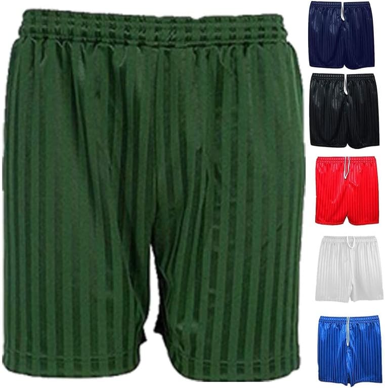 Inspire Me Boys Girls Shorts Playing Games Pants Shadow Stripe Unisex School PE Football Sports Pull Up Multi-Purpose for Gym Cycling - Short Length - Polyester - Mid Rise - Drawstring - Machine Wash