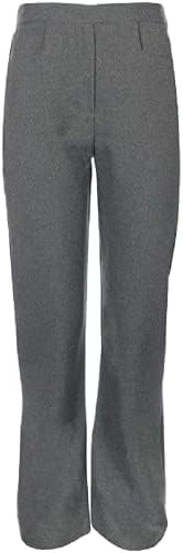 Inspire Me Pack Of 2 Girls Back To School Pull Up Half Elasticated Waist Trousers Stretch Waistband Casual Formal Uniform Plain Nursery Pants Bottom Legging Kids Children