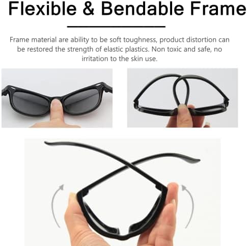 INszkoos Flexible Polarized Baby Sunglass With Strap Adjustable Infant Outdoor Sunshade UV 400 Protection Soft Silicone Frame Baby Sunglasses For 0-36 Months Toddler Newborn Boys Girls