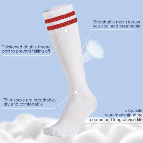 Invalidism 3 Pairs Kids Football Socks Childrens Football Socks Kids Breathable Soccer Sock Long Football Socks For Sporting Running Training Socks For Children Aged 5-12