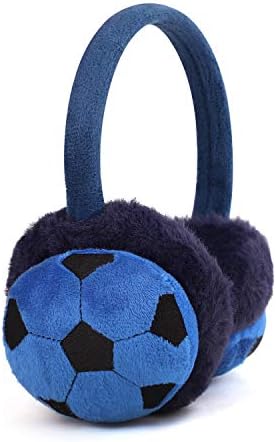 IPENNY Boys Girls Fur Earmuffs Xmas Gift Cute Football Design Winter Fluffy Thermal Ear Warmers Handband Cold Weather Earplugs Comfortable Fashion Cartoon Ear Muffs Protector