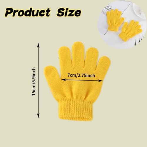Irunfast Kids Winter Magic Gloves - 6 Pairs Soft Warm Full Finger Gloves For Aged 3-10 Years Old - Cycling Playing Travelling