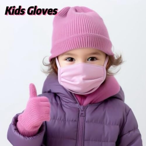 Irunfast Kids Winter Magic Gloves - 6 Pairs Soft Warm Full Finger Gloves For Aged 3-10 Years Old - Cycling Playing Travelling