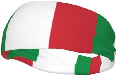 Italy Flag Print Sports Sweatband â€ Versatile Sport Headbands for Kids Adults Adjustable Headband