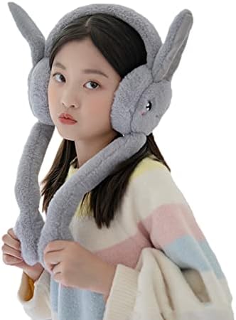 ITODA Winter Ear Muffs Unisex Ear Moving Bunny Earmuffs Windproof Plush Cute Ear Muffs Ear Warmers Soft Warm Ear Wrap Cold Weather Accessory For Adult Kids Boys Girls