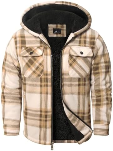 JACKETOWN Boys Fleece Jacket Kids Winter Warm Zipper Hoodie Plaid Sherpa Lined Sweatshirt Casual Hoodie for Boys Girls Age 6-15 Years