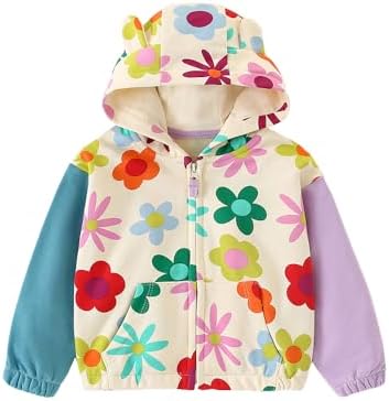 Jackets for Girls Zip Up Hoodie for Toddler Girl Kids Sweatshirt Clothes Cotton Lightweight Casual Outerwear Fall Winter Age 1-7 Years Old