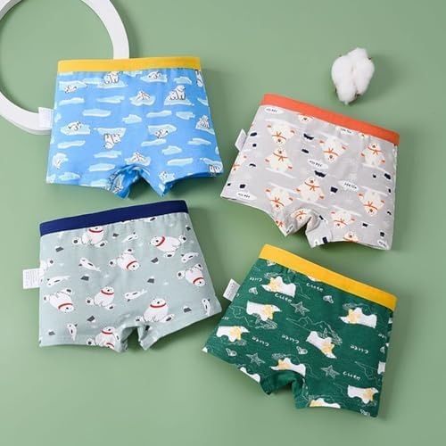 JackLoveBriefs Boys Boxer Shorts Cotton Dinosaur Polar Bear Pattern Boy Underwear 12 Pack 1-13 Years