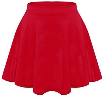 janisramone® Kids Girls Plain Mini Skirt Flippy Skater Skirt Stretchy High Waisted Skirt Flared Skirt Soft Short Skirt Lightweight School Skirts for Girls