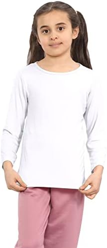 janisramone® Kids T Shirts - Casual Boys Long Sleeve T Shirt - Round Neck Girls School Shirts Stretchy Comfortable Boys Girls Long Sleeve Top