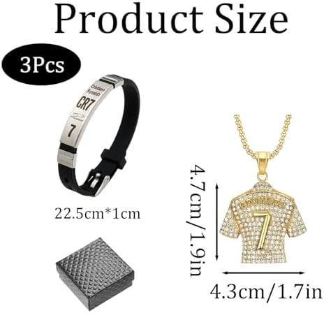 JBLJDWD 3PCS Football Stuff Football Gifts For Boys Boys Necklace Kids Football Accessories Things Unique Sport Theme Jewelry Gift For Soccer Fans(Gold)