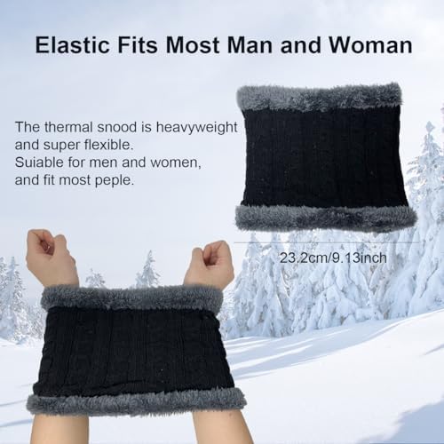 Jc.upin Knit Kids Scarf Black Snood Soft Reversible Winter Neck Warmer For Children Boys Girls - Cross Collar Wrap